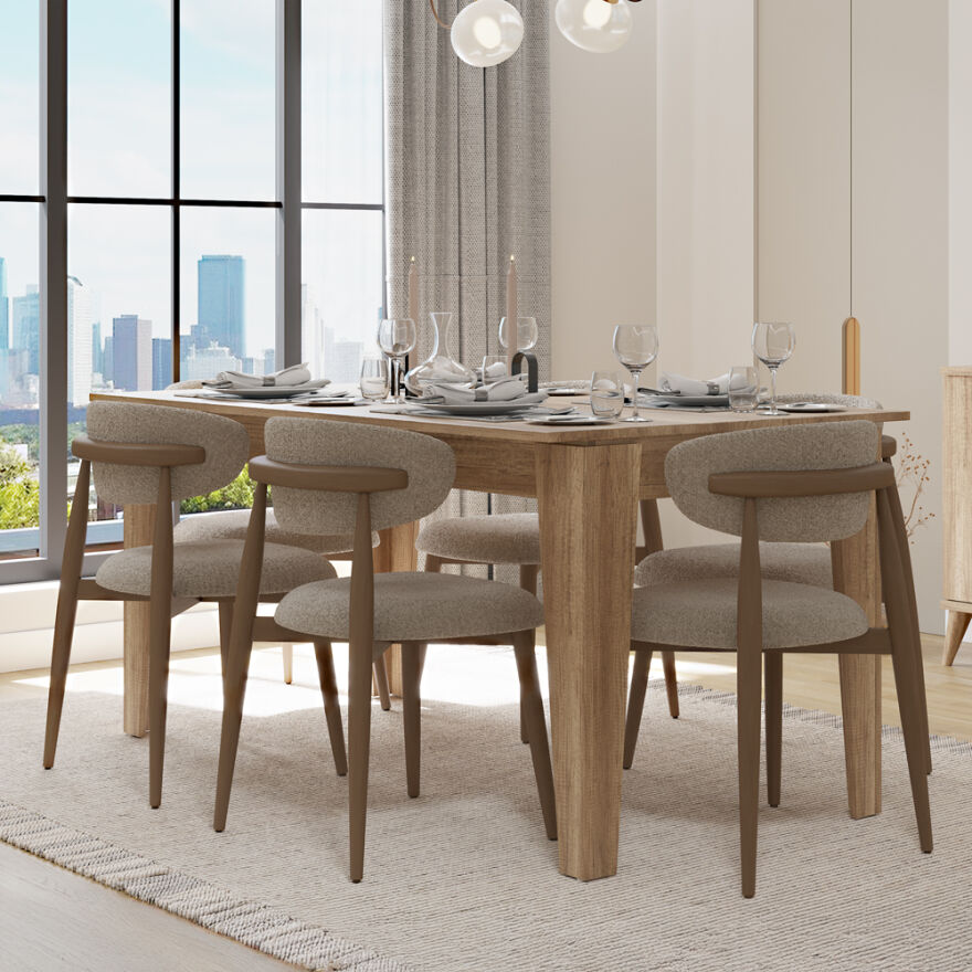 Sephia Açılır Yemek Masası - Oslo Ceviz 160x75x90 cm